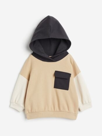 H&M Boys Pure Cotton Block-Coloured Hoodie
