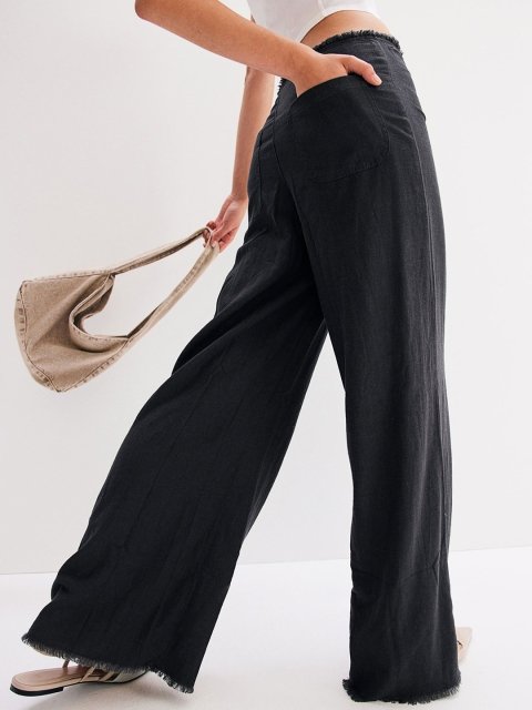 H&M Frayed-Edge Trousers