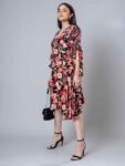 H&M Full Sleeve Flared Floral Dress