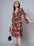 H&M Full Sleeve Flared Floral Dress