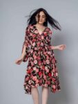 H&M Full Sleeve Flared Floral Dress