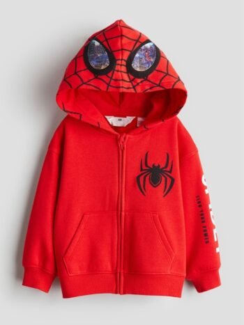 H&M Infant Boys Printed Zip-Through Hoodie Sweatshirts