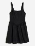 H&M Linen-Blend Flared-Skirt Dress