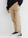 H&M Men Beige Solid Slim Fit Cotton Chinos