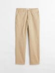 H&M Men Beige Solid Slim Fit Cotton Chinos