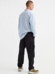 H&M Men Black Regular Fit Ripstop Cargo Trousers