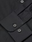 H&M Men Black Solid Slim Fit Stretch Shirt