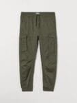 H&M Men Green Solid Cargo Joggers