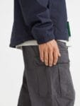 H&M Men Grey Regular Fit Ripstop Cargo Trousers