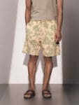 H&M Men Linen Blend Tropical Print Shorts