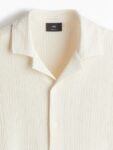 H&M Men Regular Fit Crinkled Resort Shirt