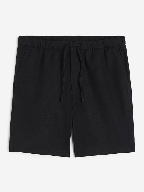 H&M Men Regular Fit Linen-Blend Shorts
