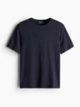 H&M Men Regular Fit Linen-Blend T-shirt