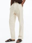 H&M Men Regular Fit Linen-Blend Trousers