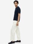 H&M Men Regular Fit Linen-Blend Trousers