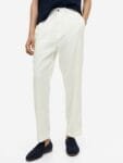 H&M Men Regular Fit Linen-Blend Trousers