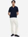 H&M Men Regular Fit Linen-Blend Trousers