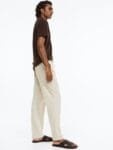 H&M Men Regular Fit Linen-Blend Trousers