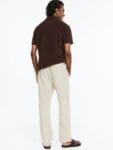 H&M Men Regular Fit Linen-Blend Trousers