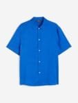 H&M Men Regular Fit Short-Sleeved Lyocell Shirt