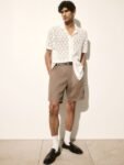 H&M Men Relaxed Fit Linen-Blend Shorts