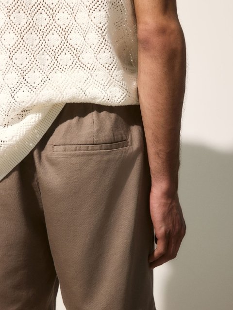 H&M Men Relaxed Fit Linen-Blend Shorts