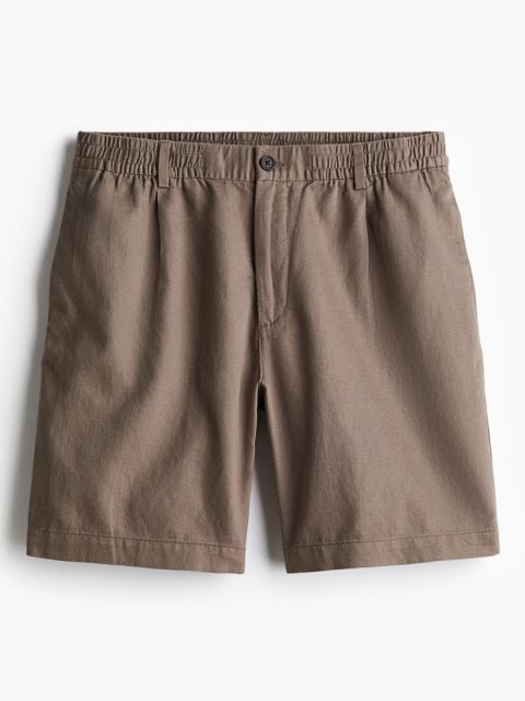 H&M Men Relaxed Fit Linen-Blend Shorts