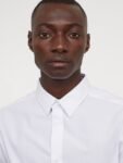 H&M Men White Slim Fit Easy-Iron Shirt