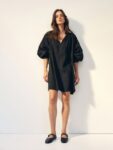 H&M Oversized Tie-Up Neck A-Line Dress