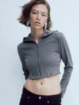 H&M Pure Cotton Cropped Zip-Through Hoodie