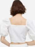 H&M Pure Cotton Puff-Sleeved Blouse