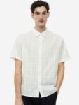 H&M Pure Cotton Regular Fit Textured-Weave Shirt