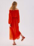 H&M Smock-Topped Off-The-Shoulder Maxi Dress