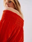 H&M Smock-Topped Off-The-Shoulder Maxi Dress