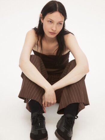 H&M Striped Wide Tailored Trousers