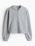 H&M Waffled Zip-Through Hoodie