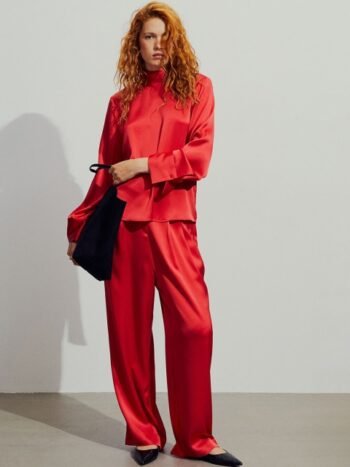 H&M Wide Satin Trousers