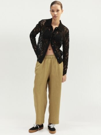 H&M Women Ankle-Length Linen Trousers
