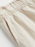 H&M Women Beige Ankle-Length Linen Trousers