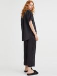 H&M Women Black Ankle-length Linen Trousers