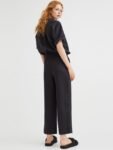 H&M Women Black Ankle-length Linen Trousers