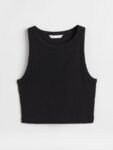 H&M Women Black Cropped Vest Top