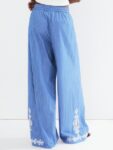 H&M Women Embroidered Pure Cotton Trousers