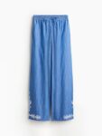 H&M Women Embroidered Pure Cotton Trousers