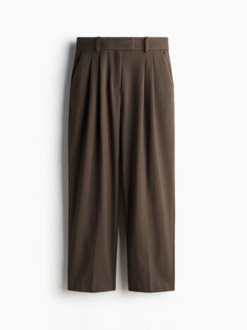 H&M Women High-Rise Loose Fit Ankle-Length Trousers