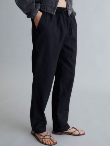 H&M Women Linen-Blend Joggers