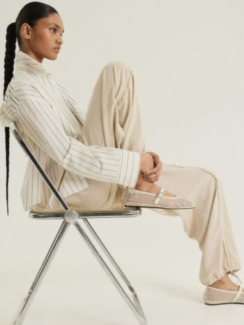 H&M Women Linen-Blend Parachute Trousers
