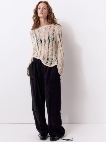 H&M Women Linen-Blend Parachute Trousers