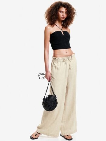 H&M Women Linen-Blend Pull-On Trousers