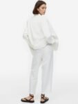 H&M Women Linen-Blend Tapered Trousers